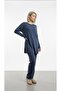 Ribbed Knit Winter Corded Fabric Double Set Indigo - 6