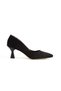 ''Stiletto'' 5 cm Black Suede Pointed Toe Classic Mouth Goblet Heel New Season - 4