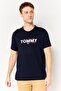 Men Crew Neck Short Sleeve Brand Logo T- Shirt, Navy