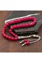 Natural Stone Metal Tasseled Jade Stone Rosary - 2