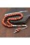 Natural Stone Metal Tasseled Brown Star Stone Rosary - 2