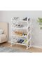 OneDcor Shoe Rack with Rolling Wheels – Durable Stackable Arc-Shaped Plastic Shelves