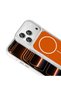 iPhone 17 Pro Max Compatible Case Iconic Hard Silicone Cover with Metal Button Design - Orange - T39875 - 8