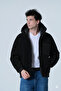 Men's coat Hooded cotton fabric detailed plush coat - 4
