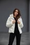 Inflatable Ecru Coat with Snap Fasteners and Zipper Closure K Hooded - 2