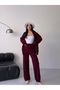 Hooded Double Zippered Hair Knitting Knitwear Set - 5