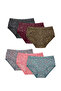 Pack of 6 - Inner Elastic Printed Cotton High Coverage Hipster Panty - Prints May Vary