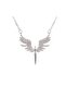 Steel Necklace with Zircon Stone and Archangel Michael Figure - Gift Boxed