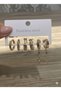 Gold Color Stainless Steel Multiple Hoop Earrings Set Zigzag Dangle Women Earrings - 4