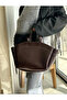 Women's Bitter Brown Double Strap Puppy Hand and Shoulder Bag - 3