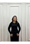 Black Buttoned Knitwear Blouse