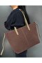 Women's Brown Nubuck Suede Tote Hand and Shoulder Bag - 3