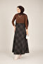Women's Plaid Printed Flared Skuba Long Skirt - 4