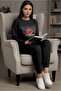 Nyc Printed Black Women's Pajama Set - Comfortable Homewear - 3