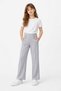 Girl's Gray Slim Fit Button Detailed P Palazzo Pants – 20257