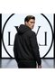 Black Hooded Zippered Transitional Regular Fit Windbreaker Jacket - 3