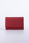 Petale Handmade Genuine Leather Horizontal Accordion Card Holder 12 Compartments Magnetic Wallet Red - 5