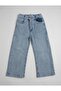 Girl's Thick Stretch Fabric Elastic Waist Stoned Denim Trousers - 2