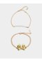 Gold Tone Bow Necklace and Bracelet Set - 3
