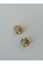 Special Series Bombé Zircon Stone Detailed Xp Gold Hoop Earrings - 5