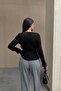 Basic Lace Detailed Ornamental Buttoned Crew Neck Knitwear Blouse Av3929 - 3
