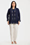 Plus Size Women's Suit with Folded Collar - 2