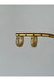 Special Series Wicker Model Stone Detailed Medium Size Xp Gold Hoop Earrings - 7
