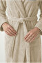 100% Cotton Unisex Bathrobe Shawl Collar with Pockets Large Size 3XL 4XL Light Brown Men's Women's Bathrobe - 5
