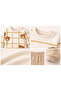 3-Piece Baby Set Bear Patterned Ecru Sweatshirt + Khaki Pants + Knotted Hat Unisex 100% Cotton - 3