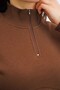 Women's Brown Zippered Crop Sweatshirt - 7