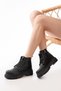 Zri̇n-2129 Premium Black Lace-Up Zippered Casual Women's Boots - 2