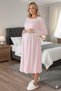 New Season Women's Pink Lace Buttoned Special Design 100% Cotton Maternity Nightgown - 5