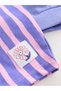 Purple Striped Floral Hooded Sweatshirt and Loose-Leg Sweatpants Set - 7