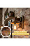Rustic Rope Detailed Wooden Wall Sconce with Bendable Head Bohemian Lighting 3 Pieces - 4