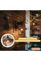 Rustic Rope Detailed Wooden Wall Sconce with Bendable Head Bohemian Lighting 3 Pieces - 3