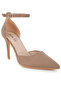 Women Microfiber Stiletto Sandals in Taupe