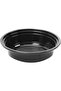 150 Pack Compartment Round Black Base with Lids Food Storage Container - 3
