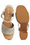 Women Suede High Block Sandals in Beige - 4