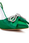 Women High Heel Rhinestone Embellished Sandals in Dark Green - 4