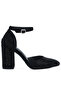 Women Microfiber Diamante Block Heeled Sandal in Black - 2