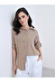 Brown Embroidered Cotton Oversized Shirt