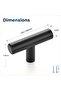 10 Pack T-Bar Cabinet Knobs, Black Cabinet Handles, 2in Kitchen Cabinet Knobs, Single Hole Drawer Kn - 3