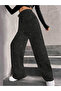 Women Texture Drawstring Waist Wide Leg Pants - 2