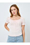 Women Solid Textured Square Neck Top - 3