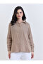Brown Embroidered Cotton Oversized Shirt - 3
