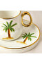 Palm Tree Print 12-Piece Espresso Cup and Saucer Set - 90 ml - 4