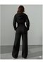 Winter Women's Cotton Lined Fleece-Lined Black Sweatpants Comfortable Wear Loose Fit Does Not Collect Hair - 2