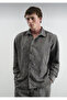 Gi̇esto oversize effect velvet shirt - 3