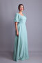 Mint Green Balloon Sleeve Square Neck Maxi Dress - 3