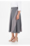 Kloş Plaid Appliqué Midi Skirt - 4
